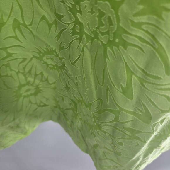 Sag Harbor Lime Green Floral Button Up Sheer Cotton/Poly Blend Medium - Picture 8 of 11